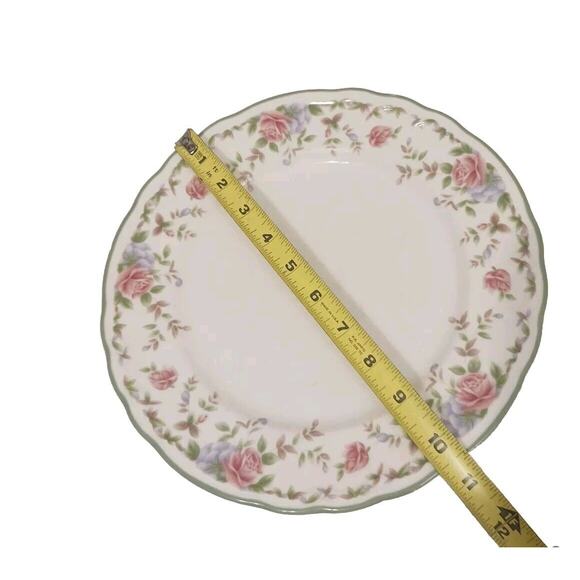 Epoch MORNING ROSE Dinner Plate Floral Roses Green trim Replacement Grannycore - Picture 11 of 16